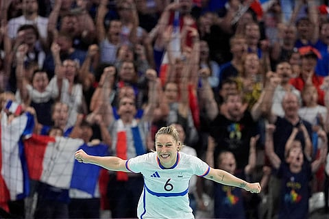 Handball semifinal match between Sweden and France